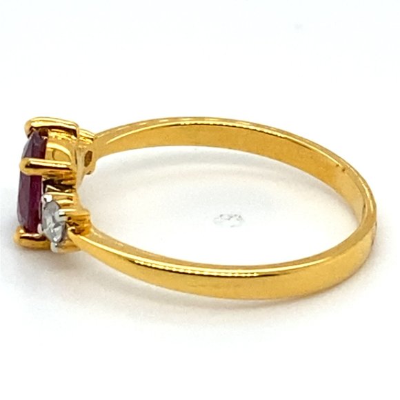 Mozambique Ruby 1.20ct Natural Diamonds Solid 14K Yellow Gold Ring - Picture 7 of 7